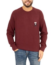 TOMMY HILFIGER TH Rundhals-Baumwollpullover mit Logostickerei - Herrenpullover