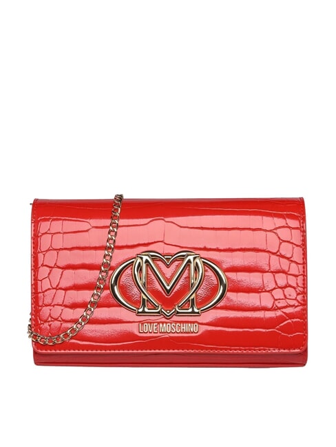 LOVE MOSCHINO CROCO Schulter-Clutch rot - Damentaschen