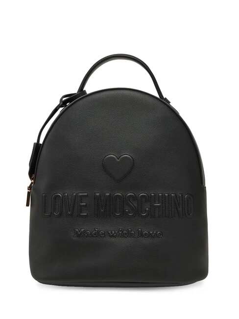 LOVE MOSCHINO LOVE EMBOSSED Rucksack mit gesticktem Logo Schwarz - Damentaschen