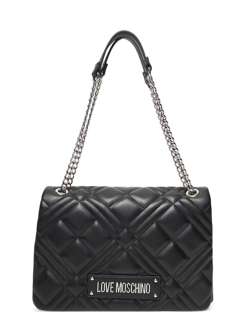 LOVE MOSCHINO QUILTED Schultertasche mit Kette Schwarz Schwarz - Damentaschen