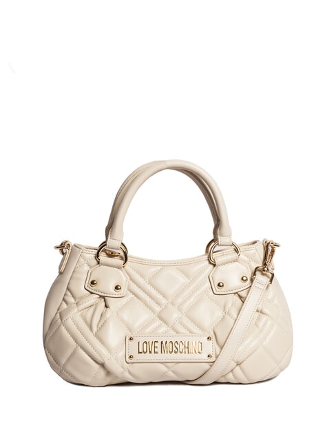 LOVE MOSCHINO QUILTED Handtasche mit Schulterriemen Elfenbein - Damentaschen