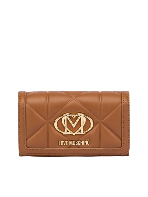 LOVE MOSCHINO LOVE EMBOSSED Große Geldbörse mit Klappe Kamel - Brieftaschen Damen