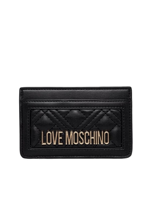 LOVE MOSCHINO QUILTED Gesteppter flacher Kartenhalter Schwarz - Brieftaschen Damen