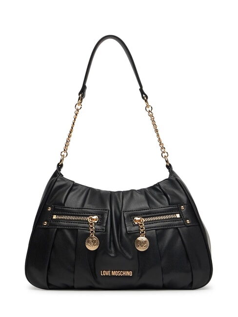 LOVE MOSCHINO BAGGY Schultertasche mit Fächern Schwarz - Damentaschen