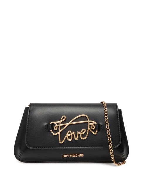 LOVE MOSCHINO SCRIPT Tasche mit Schulterriemen aus Metall Schwarz - Damentaschen