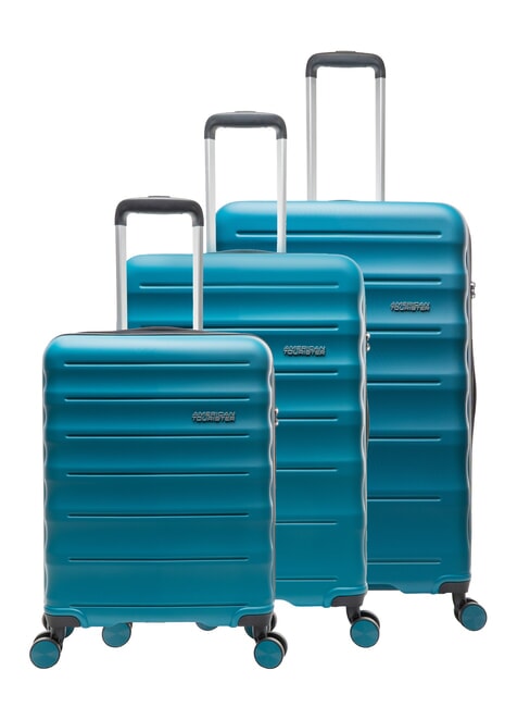 AMERICAN TOURISTER SPEEDLINK Set mit 3 Trolleys: Kabinenwagen, mittelgroß, groß blaugrün - Trolleyset