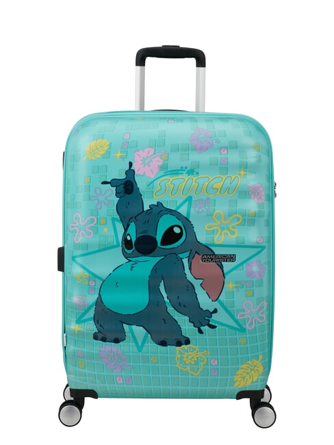 AMERICAN TOURISTER WAVEBREAKER DISNEY  Mittlerer Trolley  Stich Blume - Harte Trolleys
