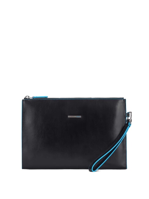 PIQUADRO BLUE SQUARE Flache Clutch aus Leder Schwarz - Damentaschen