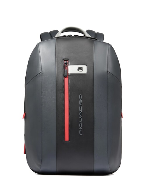 PIQUADRO URBAN 15,6" Laptop-Rucksack aus Leder Grau - PC-Rucksäcke