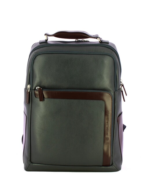 PIQUADRO X1 Lederrucksack, 15,6-Zoll-PC-Halterung blau / braun - PC-Rucksäcke