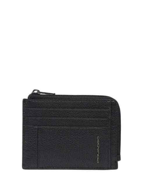 PIQUADRO CRONUS Leder-Kartenhalter Schwarz - Brieftaschen Herren