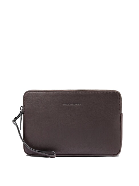 PIQUADRO BLACK SQUARE Herren-Clutch aus Leder mit Handgelenkschlaufe MORO - Tablettmappe &amp; Organizer