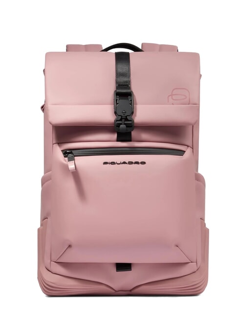 PIQUADRO CORNER SPECIALE GOMMATO Rolltop-Laptop-Rucksack ROSA - PC-Rucksäcke
