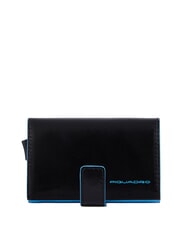 PIQUADRO BLUE SQUARE Geldb&ouml;rse aus Leder Schwarz - Brieftaschen Herren - 1