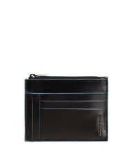 PIQUADRO BLUE SQUARE Leder-Kartenetui / M&uuml;nzb&ouml;rse Schwarz - Brieftaschen Herren - 1
