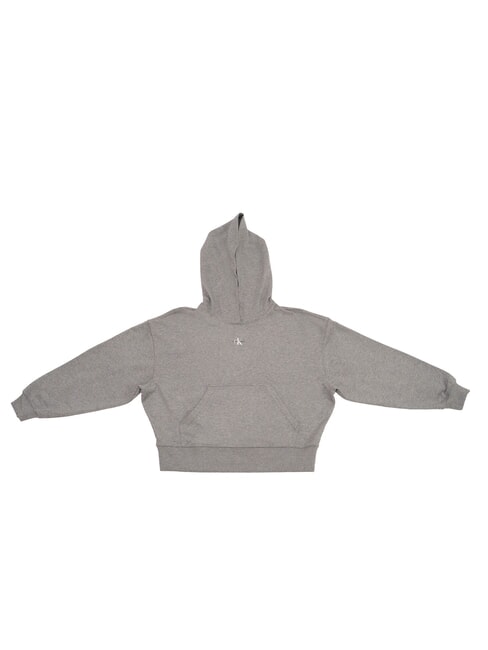 CALVIN KLEIN CK JEANS Baumwoll-Sweatshirt mit Kapuze und Tasche graue Heide - Sweatshirts Damen