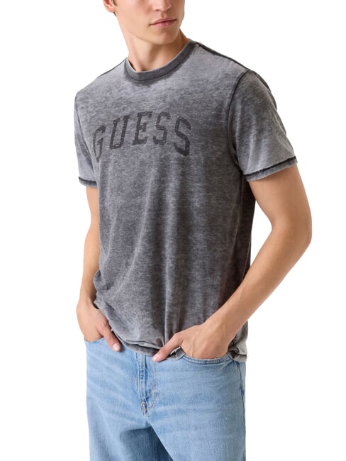 GUESS MARINE LOGO Kurzärmeliges T-Shirt mit Used-Look jetbla - Herren-T-Shirts