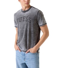 GUESS MARINE LOGO Kurzärmeliges T-Shirt mit Used-Look jetbla - Herren-T-Shirts - 1
