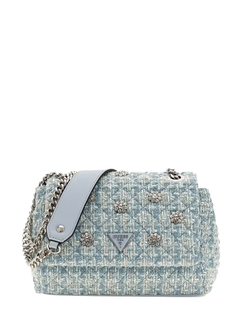 GUESS EVERLEE Mini-Schultertasche / Umhängetasche neblig blau multi - Damentaschen