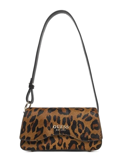 GUESS DOMITILLA Schultertasche aus St. Animalier-Leder Leopard - Damentaschen