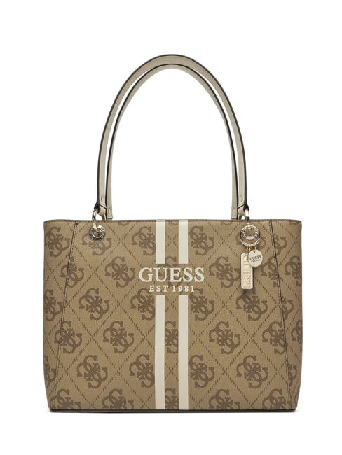 GUESS NOELLE Bedruckte Schultertasche MILCH-LOGO - Damentaschen