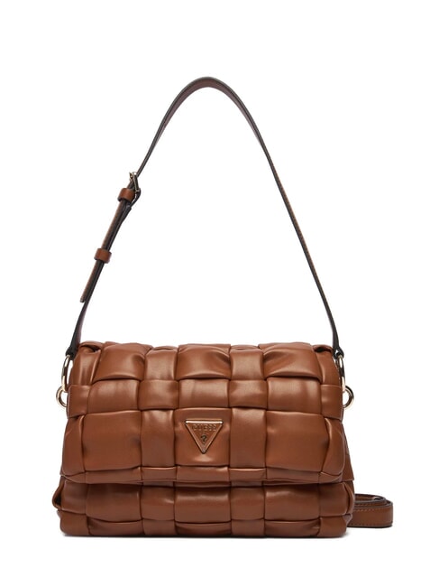 GUESS MARION Gewebte Schultertasche mit Schulterriemen COGNAC - Damentaschen