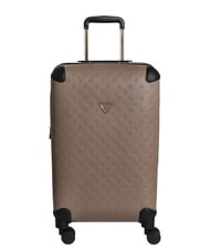 GUESS WILDER 22 Mittlerer Trolley Logo in dunklem Taupe - Harte Trolleys - 1