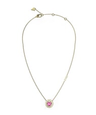 GUESS M'AMA NON M'AMA Herzf&ouml;rmige Zirkonia-Halskette Gelbgold/Fuchsia - Halsketten - 1