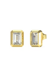 GUESS 4G LIGHT Quadratische Ohrringe mit Zirkonia gelbes Gold - Ohrringe - 1