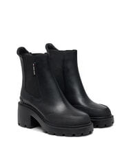 TOMMY HILFIGER TH JEANS Lederstiefeletten mit mittelhohem Absatz Schwarz - Damenschuhe - 1