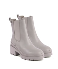 TOMMY HILFIGER TH Lederstiefeletten mit mittelhohem Absatz grau - Damenschuhe - 1