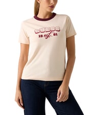 GUESS COLLEGE Baumwoll-T-Shirt Pfirsich-Pfingstrosen - T-Shirts und Tops f&uuml;r Damen - 1