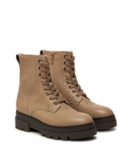 TOMMY HILFIGER BICOLOR Schn&uuml;rstiefel aus Leder Beige - Damenschuhe - 1