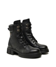 TOMMY HILFIGER LACE -UP BIKE Schn&uuml;rstiefel aus Leder Schwarz - Damenschuhe - 1
