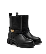 TOMMY HILFIGER BIKER Lederstiefeletten mit Schnalle - Damenschuhe