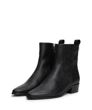 TOMMY HILFIGER LOW COWBOY Spitz zulaufende Stiefeletten aus bedrucktem Leder - Damenschuhe