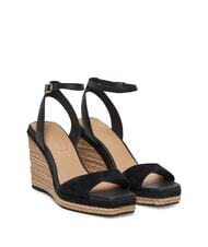 TOMMY HILFIGER TH MONOGRAM Hohe Keilsandalen aus Leder - Damenschuhe
