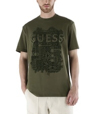 GUESS FLOCK Kurzarm-T-Shirt in regul&auml;rer Passform - Herren-T-Shirts