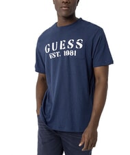 GUESS MARINA PRINT Kurz&auml;rmeliges T-Shirt mit Tasche endloses Blau - Herren-T-Shirts - 1