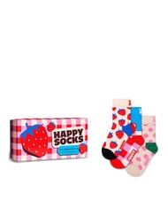 HAPPY SOCKS KIDS FRUITS & BERRIES Geschenkbox mit 3 Paar Socken 1000 - Unisex-Socken - 1