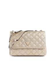 GUESS GIULLY 2 Gewebte Schultertasche, Umh&auml;ngetasche Gold - Damentaschen - 1