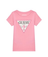 GUESS KIDS Kurzarm-T-Shirt mit Strasssteinen Gelee-Rosa - Kinder-T-Shirt - 1