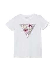 GUESS KIDS Baumwoll-T-Shirt mit Aufdruck und Strasssteinen reinwei&szlig; multi - Kinder-T-Shirt - 1