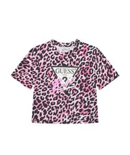 GUESS KIDS Kurzarm-T-Shirt f&uuml;r M&auml;dchen Leopardenrosa-Kombination - Kinder-T-Shirt - 1