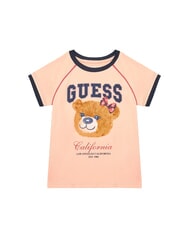 GUESS KIDS Kurz&auml;rmeliges T-Shirt mit Teddyb&auml;r-Print Pfirsich-Sonnenaufgang - Kinder-T-Shirt - 1