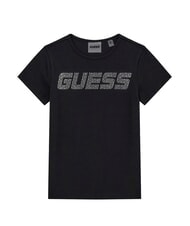 GUESS KIDS MINI ME Kurzarm-T-Shirt f&uuml;r M&auml;dchen mit Strasssteinen - Kinder-T-Shirt