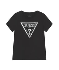 GUESS KIDS T-Shirt mit Dreieck-Logo-Print Tiefschwarz mit Frost g - Kinder-T-Shirt - 1