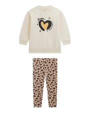 GUESS KIDS MINI ME M&auml;dchen-Trainingsanzug-Set mit Sweatshirt und Hose cremwhi - Trainingsanz&uuml;ge f&uuml;r Kinder - 1