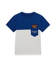 GUESS KIDS Baby-T-Shirt mit Tasche und Teddyb&auml;r blaue Lilie - Kinder-T-Shirt - 1