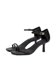 TOMMY HILFIGER TH Hohe Ledersandalen mit Riemen Schwarz - Damenschuhe - 1